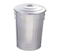 Bvdfgk Poubelle D'extérieur En Fer avec Couvercle et Deux Poignées, Style Rustique, pour Terrasse Ou Ferme. Conteneur de Rangement Rond et Polyvalent, 48L