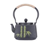 Bvdfgk Théière En Fonte, Bouilloire 1,2 L, Ustensiles de Cuisine Multifonctions avec Poignée, Idéale pour L'extérieur, Les Hôtels et Les Restaurants, Motif bambou