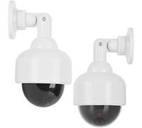BW Top Quality Outdoor Dummy Camera,New Housing Dummy Security Camera,Package Promotion 2 pcs Solar LED Wireless IR Surveillance Dummy Security Camera,2 PCS Dummy Fake CCTV Security Camera LED Flashing Indoor/Outdoor--White x 2