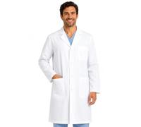 Bwell Fabio Blouse de laboratoire pour homme - Blouse blanche - Manteau blanc pour médecin, 3 poches boutons, XL