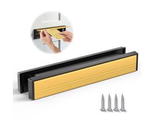 Bwintech 1 boîte aux lettres en aluminium doré de 325 x 50 mm à profondeur réglable, convient pour portes intérieures et extérieures de 40 à 80 mm d'épaisseur en bois, UPVC, composite