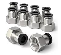Bwintech 10 Pcs 10mm diamètre extérieur du manchon de carte x 1/2 "BSP femelle traversant raccord pneumatique Push-in, PCF10-04 adaptateur de ligne d'air à libération rapide