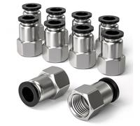 Bwintech 10 Pcs 6mm diamètre extérieur du manchon de carte x 1/8 "BSP femelle traversant raccord pneumatique Push-in, PCF6-01 adaptateur de ligne d'air à libération rapide