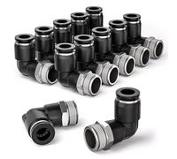 Bwintech 12 PCS 6 mm od x 1/4" BSP male thread 90 Degree Elbow Push - in Air Connection, PL6-02 adaptateur de ligne d'air à libération rapide