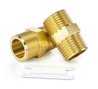 Bwintech 2 pièces 1/2" mâle à 1/2" mâle filetage BSP connecteur de mamelon hexagonal en laiton pour la Conversion de raccordement de tuyau