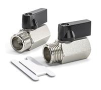 Bwintech 2 pièces 1/4 "BSP femelle x mâle nickelé laiton Mini vanne à boisseau sphérique