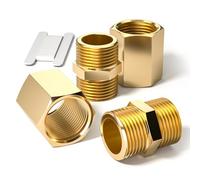 Bwintech 4 pièces 3/4 "à 3/4" femelle et mâle BSP filetage laiton hexagonal mamelon et connecteur de couplage hexagonal pour la Conversion de raccordement de tuyau