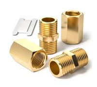 Bwintech 4 pièces 3/8 "à 3/8" femelle et mâle BSP filetage laiton hexagonal mamelon et connecteur de couplage hexagonal pour la Conversion de raccordement de tuyau