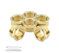 Bwintech 6 pièces 1/8" femelle à 1/2" mâle BSP filetage en laiton douille hexagonale connecteur de réduction pour la Conversion de raccordement de tuyau