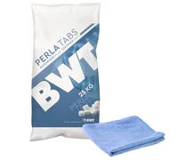 BWT 94239 Perla Tabs Sel régénérant 25 kg avec chiffon microfibre kör4u Bleu