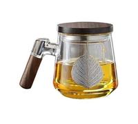 Bx9rE7tK3g gobelets en verre Mug à thé en verre avec infuseur et couvercle, tasse borosilicate de 450 ml anse noyer for vrac Tasses en verre(Transparent)