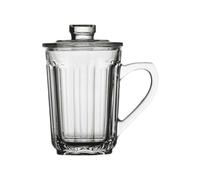 Bx9rE7tK3g gobelets en verre Tasse en verre épais avec couvercle et poignée, tasse à thé transparent sans plomb for la maison le bureau Tasses en verre
