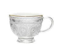 Bx9rE7tK3g gobelets en verre Tasse en verre vintage à motif tournesol relief et bordure dorée, mug transparent de 414 ml (14 oz) avec anse for café, lait, thé autres boissons Tasses en verre
