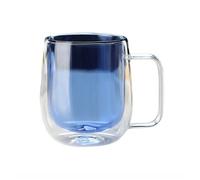 Bx9rE7tK3g gobelets en verre Tasses à café en verre double paroi avec anse, 250 ml, borosilicate coloré, for boissons chaudes et froides, cappuccino, latte thé Tasses en verre(Blue)