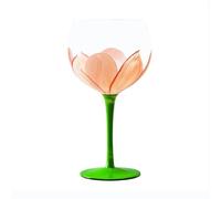 Bx9rE7tK3g gobelets en verre Verre à pied fleuri peint la main, 60 cl Tasses en verre(Orange)