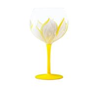 Bx9rE7tK3g gobelets en verre Verre à pied fleuri peint la main, 60 cl Tasses en verre(Yellow)
