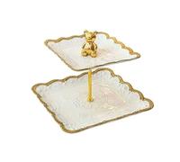 Bx9rE7tK3g Support à gâteaux Plateau de fruits en céramique ours doré à bords dorés, support gâteaux, présentoir desserts plusieurs niveaux Présentoir à gâteaux(Petit)