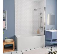 By Kaldewei 150x70 cm Ensemble baignoire Vivien universelle + Pare baignoire pivotant chrome + pieds (SATVIVI150-SETP1)