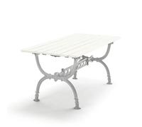 Byarums bruk Table Byarum 142x72 cm Pin blanc laqué. support en aluminium brut