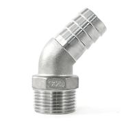 BYCIFRLG 1/8" 1/4" 3/8" 1/2" 3/4" 1" - 2" BSPT Male 6 8 10 12 15 20-50 mm Hose 45 Degree Elbow Connector 304 Stainless Pipe Fitting(1l8 BSP to 8mm)