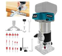 bycpower Fraiseuse à Batterie pour Makita 18 V, 800 W, Jeu de 6 Vitesses, 30 000 TR/Min, Fraise Multifonction sans balais, fraiseuse Manuelle Portable avec 15 Fraises de 1/4" (sans Batterie)