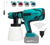 Bycpower Kit de pulvérisation de Peinture pour Batterie Makita 18 V, Pistolet à Peinture avec 4 Buses, 3 modèles, réservoir de 1000 ML, Pistolet à Peinture sans Fil pour clôture de Jardin