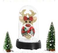 Byeaon Lampe de Bureau Père Noël Avec base LED élan sapin éclairage chaud | Lampe de table renne Noël pièce Pour bureau table étagère cheminée intérieur chambre salon espace travail