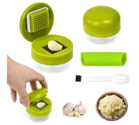 Byfoyif 4 Kits Presse Ail Manuel, Écrase Ail Cuisine avec Outil Éplucheur en Silicone et Brosse 2 en 1, Hachoir à Ail Pressé avec Lame en Acier Inox, Coupe Ail Rapide Lavable, pour Cuisson Restaurant
