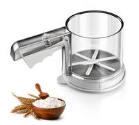 Byfoyif Tamis Farine en Acier INOX, Passoire Cuisine INOX Maille 40, Double Couche Tamis de Pâtisserie 350ml, Passoire pour Farine avec Manche Ergonomique, pour Cuisson Poudre de Sucre Boulangerie