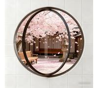 BYJSJY Fenêtre Ronde Encastrée,Fenêtre De Cave,Cadres De Fenêtres,Fenêtre Circulaire Rotative en Verre,Hublot,pour Grenier,Chambre,Idéal for Ventilation & Décoration Intérieure(Black,100cm/39.4in)