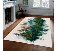 BYLEEHOMED Tapis de la Zone forestière de Mountain Lake 90x180cm Tapis lavables à la Machine Décors antidérapants en Nature carpette du Salon carpette intérieur à Fort trafic