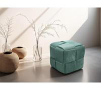 byLIVING Pouf Urban/Velours côtelé Vert foncé/Coussin de Sol/Tabouret/l 40 x H 40 x P 40 cm