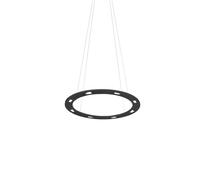 Byok Piani Rondo 68 Down Pendelleuchte, aluminium mat noir, rosette B3 (avec LED)8 cm avec LEDs