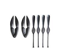 ByOn 72201901 Lot de 6 couverts pour coquillages et crustacés en acier inoxydable de couleur noire