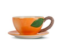 Byon Tasse Peach avec soucoupe Orange
