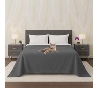 Byour3 - Couvre-lit Pur Coton 100% Biologique LÉGER pour 1 Ou 2 Personnes Rectangulaire Lit Grand Simple Double Tissu Ameublement Couvrir Tout Hypoallergénique Granfoulard (Gris Anthracite, Double)