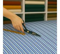 Byour3 - Tissu AU MÈTRE IMPERMÉABLE Auvents Extérieurs Protection Rideaux Latéraux Balcon Véranda Tendance à Expirer Gazebo Camper Bateau Coussin (Bleu Multirayas,Rouleau de 160 cm de Large)