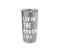 Byron vivant la vie de Byron Nom Amusant Gobelet isotherme en acier inoxydable double paroi