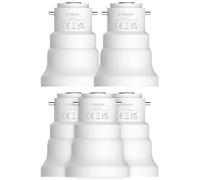 BYSMAH Lot de 5 adaptateurs B22 vers E27 à baïonnette à vis pour ampoule de ventilateur de plafond, convertisseur de douille de base de lampe BC vers ES pour ampoules LED, incandescentes et CFL