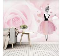 BYSQX Fond D'Écran 3D Mural Rose Roses Fleurs Fille Papier Peint Intissé Tapisserie Murales Panoramique 3D Mur De Fond Tv Papier Peint Chambre Enfant Adulte Poster Murales 300X210Cm