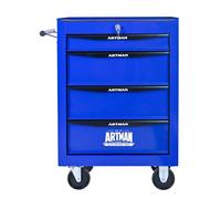 bytnghy Servante d'Atelier Mobile à 4 Tiroirs en Acier Robuste Boîte à Outils Roulante avec Glissières à Roulement à Billes avec Roues à Freins pour Garage et Atelier (Noir Bleu,4 Tiroir)