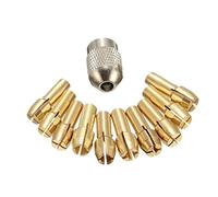 Byubox 11pcs / Set Brass Mandrins Collet Bits 0.5-3.2mm 4.3mm Shank Vis de remplacement Ecrou pour outil rotatif Dremel