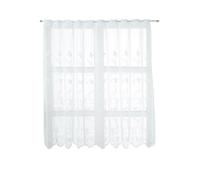 BYYLECL Rideaux transparents courts blancs, voilages de café, rideaux de toile de fond, rideaux avec passe-tringle, cantonnière transparente pour décoration de maison, cuisine, traitements de fenêtre,