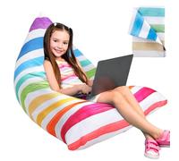 BYZESTY Housse de pouf pour enfants - Rangement des peluches - Pouf pour chambre d'enfant - Arc-en-ciel