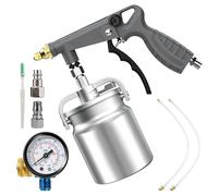 BYZESTY Pistolet A Pression avec Réservoir avec Manomètre,Tuyau,1 L Pistolet De Sablage pour Compresseur,Sableuse avec Réservoir avec Réservoir pour Revêtements Antirouille