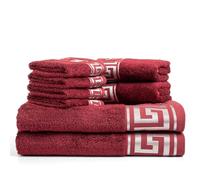 BZ Luxury Serviette Bordeaux 8 pièces -2 Serviettes de Douche 2 Serviette pour Le Visage 4 Gants |Bambou & Coton-Douces absorbantes & durables pour Salle de Bain invités Spa |Certifiées Oeko-TEX