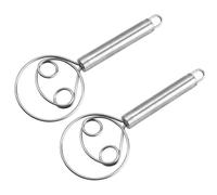 BZKSER Fouet Cuisine - 2 pcs Fouet, Batteur d'œufs, pâte danoise, Fouet avec Manche en Fil d'acier Inoxydable pour la Fabrication de gâteaux à Pain Acier Inoxydable Mini-mélangeur Agitateur (argenté)