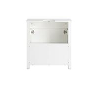 SoBuy Meuble sous Lavabo de Salle de Bain, Meuble sous Évier, Meuble de Rangement Salle de Bain, Meuble Évier de Cuisine avec 2 Portes, Blanc, 60x34x65,5 cm, BZR101-W
