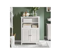 Meuble Bas Salle de Bain BZR13-W SoBuy - 2 Etagères et 2 Portes - Blanc - L58cm x P24cm x H90cm