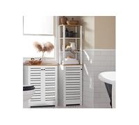 BZR43-W Meuble Colonne de Salle de Bain Armoire Haute Meuble de Rangement
